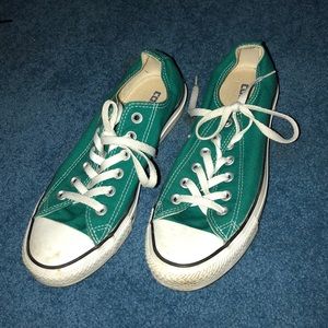 Women’s Sz 8 Teal Converse, double tongue.